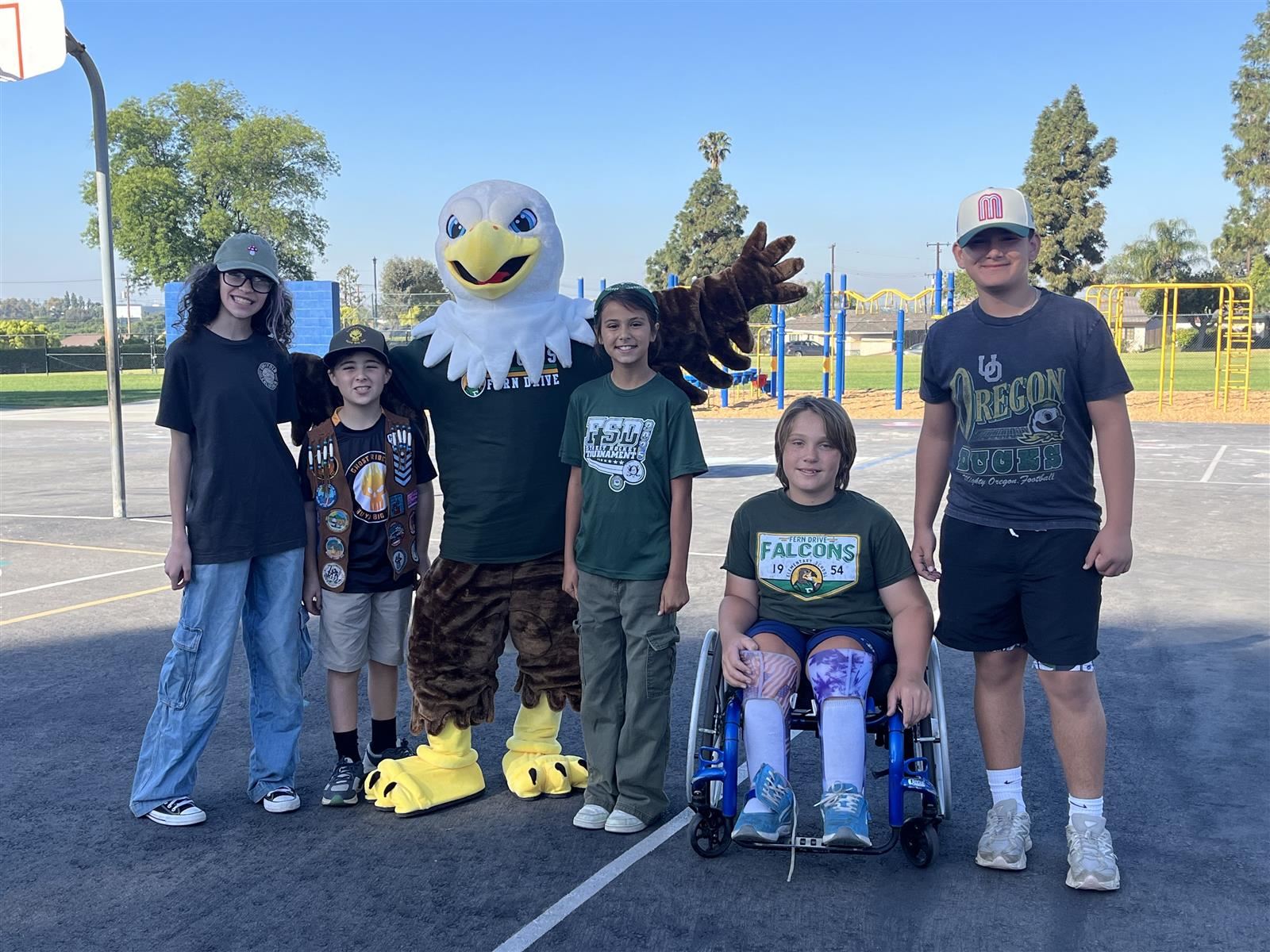 Student Council with Falcon Student Council with Falcon